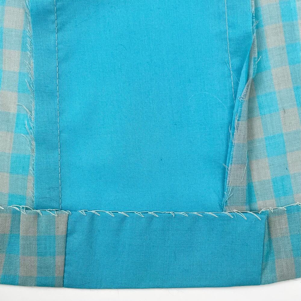 Vintage 1950's Glenbrooke Summer Blue Gingham Short Sleeve A-Line Dress MEDIUM - Picture 8 of 10